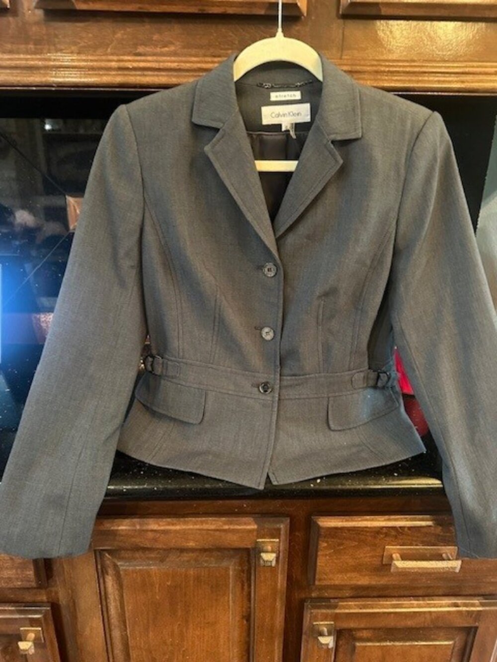 Calvin Klein Gray Stretch Blazer – Size 6